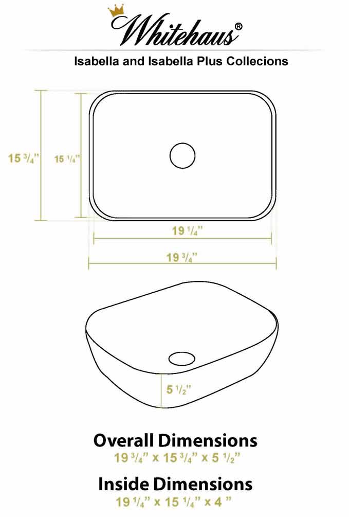 Isabella Plus Above-Mount Sink (2 Finishes) – Whitehaus - Perfect Makeup Mirrors