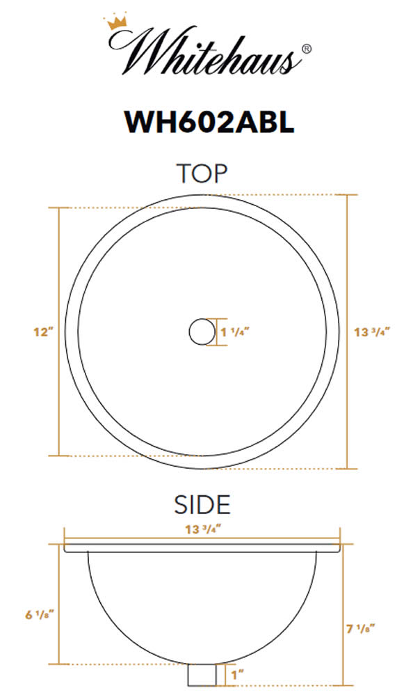 Dimensions - Polished Stainless Steel Drop-In Basin