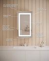 Electric Mirror Ascencion ADA LED 23.5" Mirrored Medicine Cabinets, 3 Heights, Left or Right Hinge