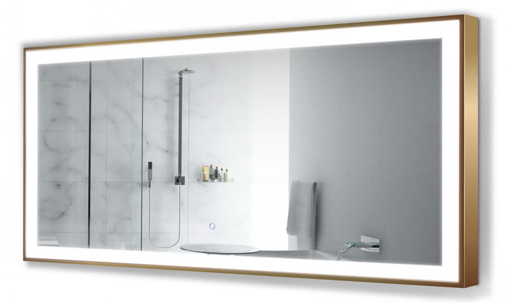 Soho LED Mirror 60" x 30" High, Matte Gold
