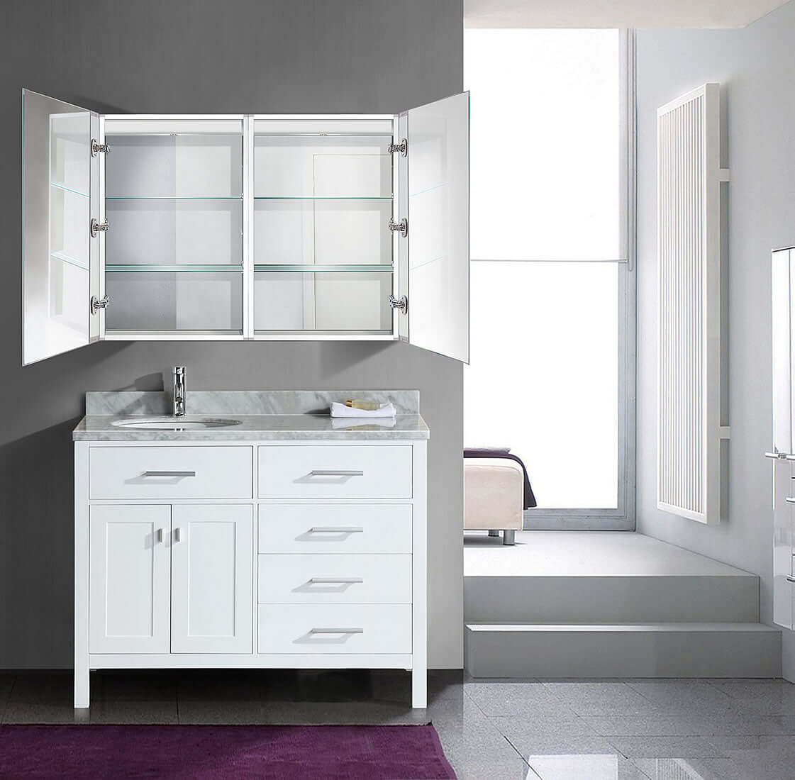 Krugg Reflections 40 x 30 Center-Open LED Medicine Cabinet