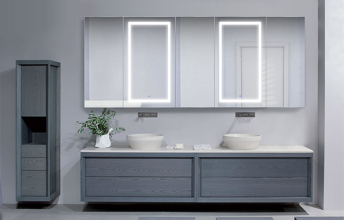 Svange 102" LED Cabinet w/ Defogger – Krugg Reflections - Perfect Makeup Mirrors