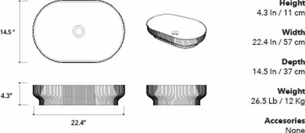 PAPUA 02 Oval Concrete Sink – 15 Colors - Konkretus - Perfect Makeup Mirrors