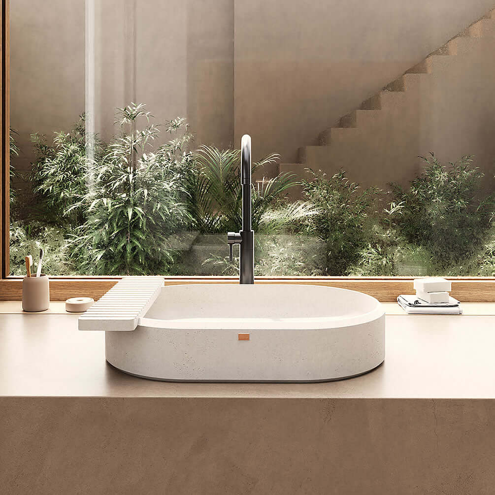 Konkretus Custom Made UBUD 02 Concrete Above-Mount Bathroom Sink in 13 Colors
