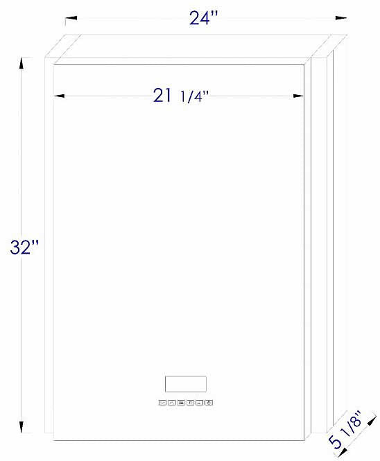 Alfi brand 24" x 32" Single Door Bluetooth LED Medicine Cabinet