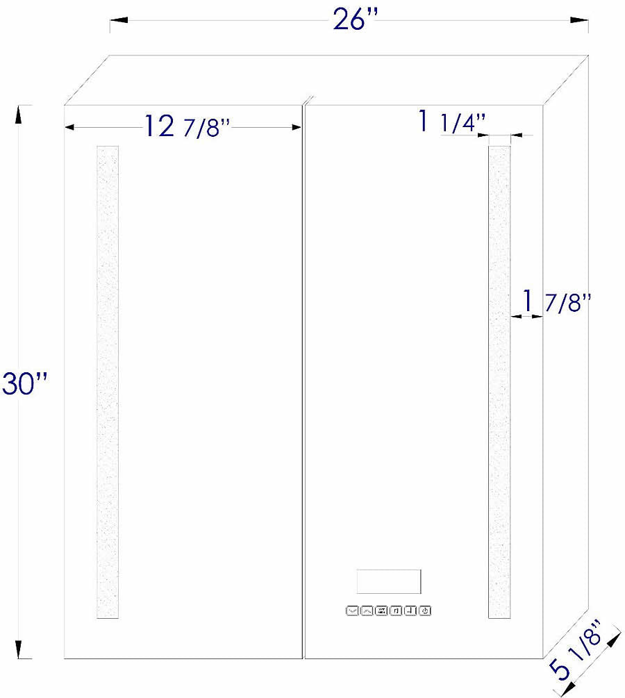 Alfi brand 26" X 30" Double Door Bluetooth LED Medicine Cabinet