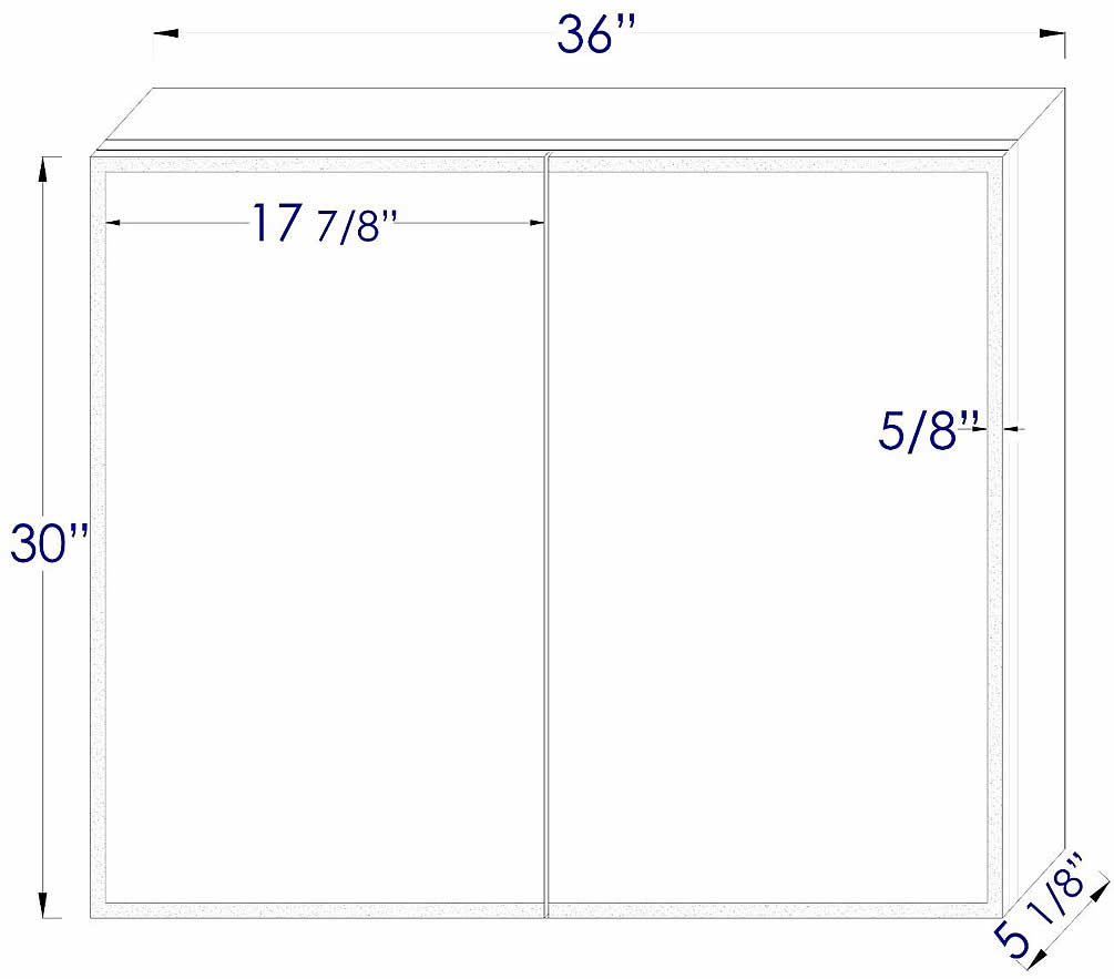 Alfi brand 36" X 30" Double Door LED Medicine Cabinet