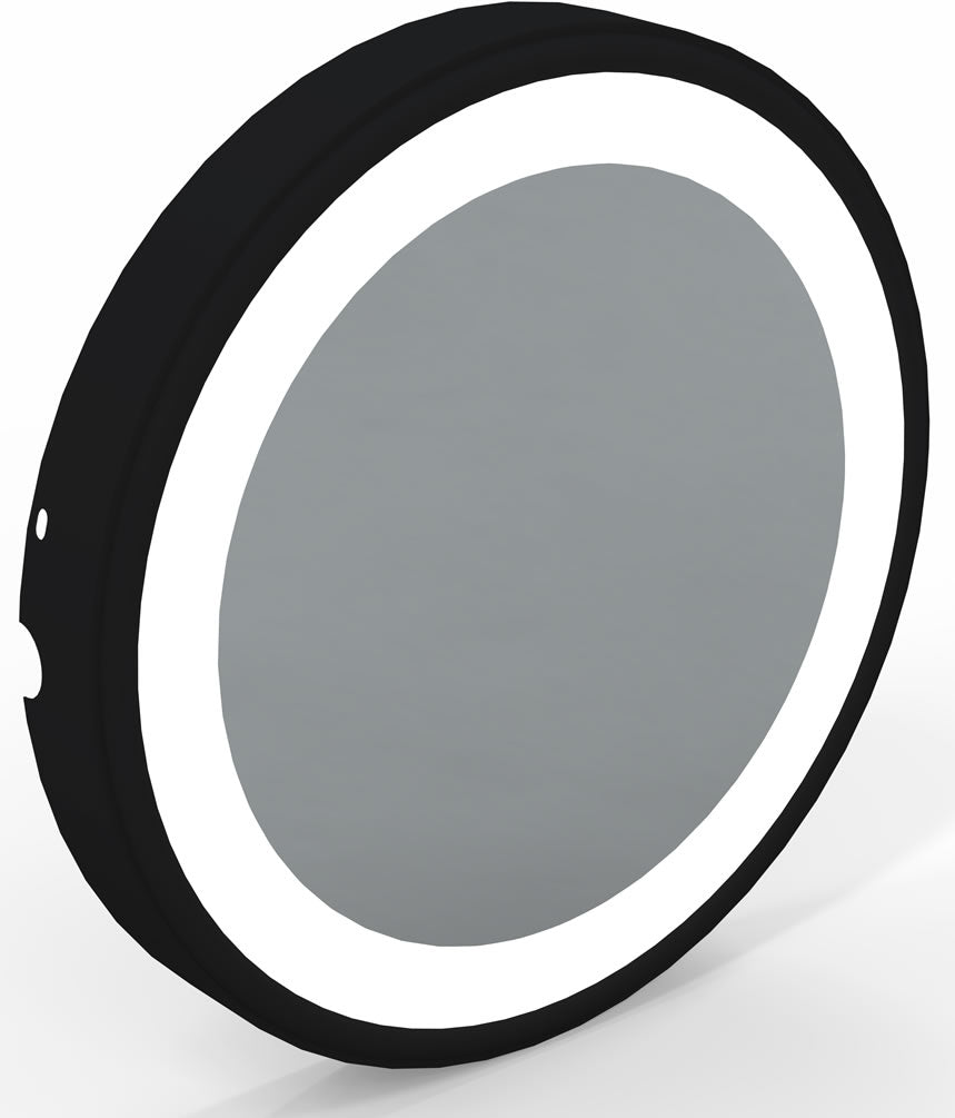 Hardwired 5x/1x Reversible Makeup Mirror, 3500K/5500K LEDs, Matte Black - Kimball & Young - Perfect Makeup Mirrors