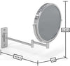 Dimensions- extended.Polished Chrome shown.