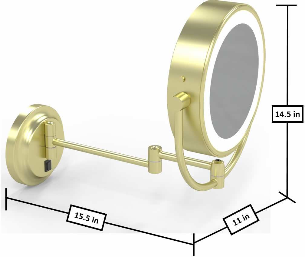 Dimensions  - extended.  Brushed Brass.