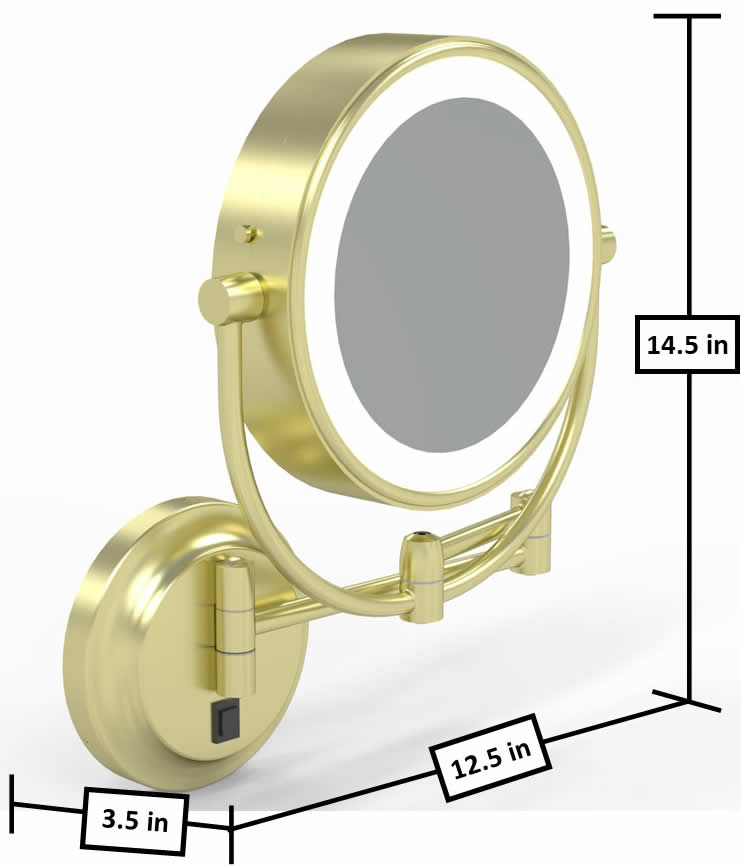 Dimensions  - retracted.  Brushed Brass.