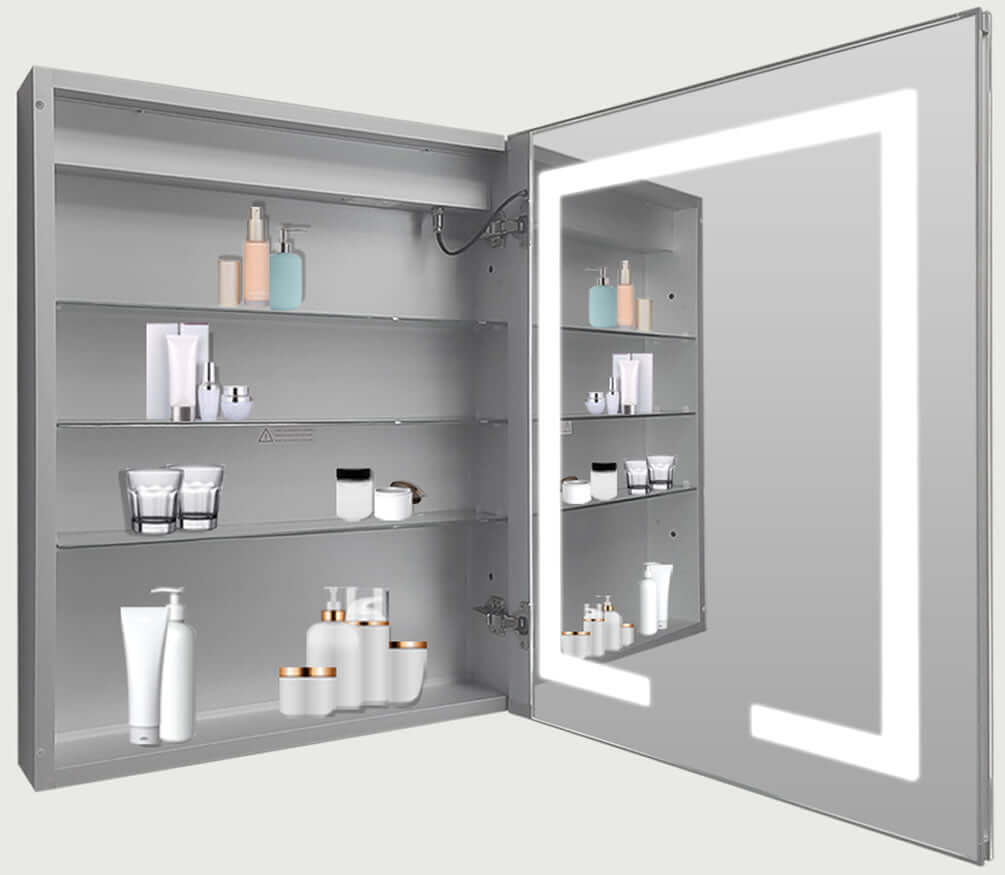 Mirror Luxe 24" Mirrored LED Medicine Cabinet, Left or Right Hinged
