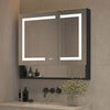 Mirror Luxe 36" Double Door Mirrored LED Medicine Cabinet, Black Anodized Aluminum