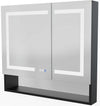 Mirror Luxe 36" Double Door Mirrored LED Medicine Cabinet, Black Anodized Aluminum