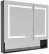 Mirror Luxe 36" Double Door Mirrored LED Medicine Cabinet, Black Anodized Aluminum