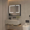 Mirror Luxe 36" Double Door Mirrored LED Medicine Cabinet, Black Anodized Aluminum