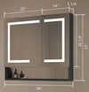 Mirror Luxe 36" Double Door Mirrored LED Medicine Cabinet, Black Anodized Aluminum
