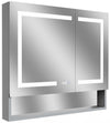 Mirror Luxe 36" Double Door Mirrored LED Medicine Cabinet, Natural Anodized Aluminum
