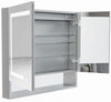 Mirror Luxe 36" Mirrored 2-Door LED Medicine Cabinet, Natural Anodiized Aluminum