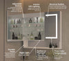 Mirror Luxe 36" Double Door Mirrored LED Medicine Cabinet, Natural Anodized Aluminum
