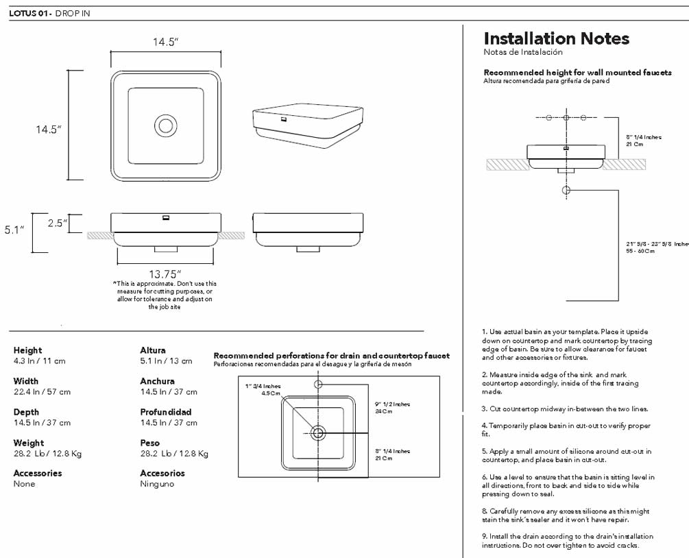 Konkretus FLADD 03 Square Concrete Above-Mount Bathroom Sink, 13 Colors