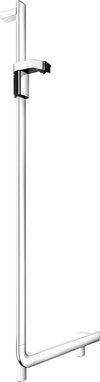 Polished Chrome Left-Hand Keuco Axess ADA 90° Angle Bar with Included Hand Shower Bracket