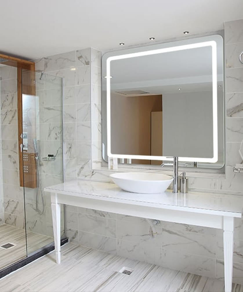 Aria + AVA LED Backlit Bathroom Mirror – 4 Sizes - Electric Mirror - Perfect Makeup Mirrors