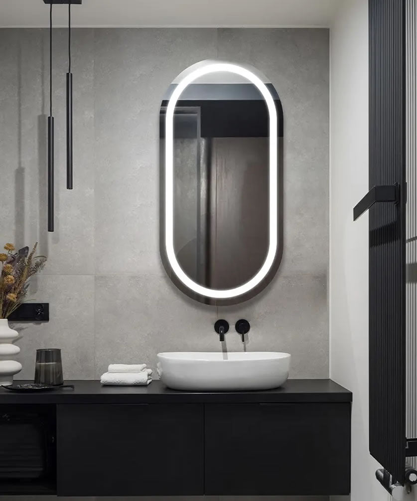 Electric Mirror Saratoga LED Bathroom Mirror with Optional AVA Technology