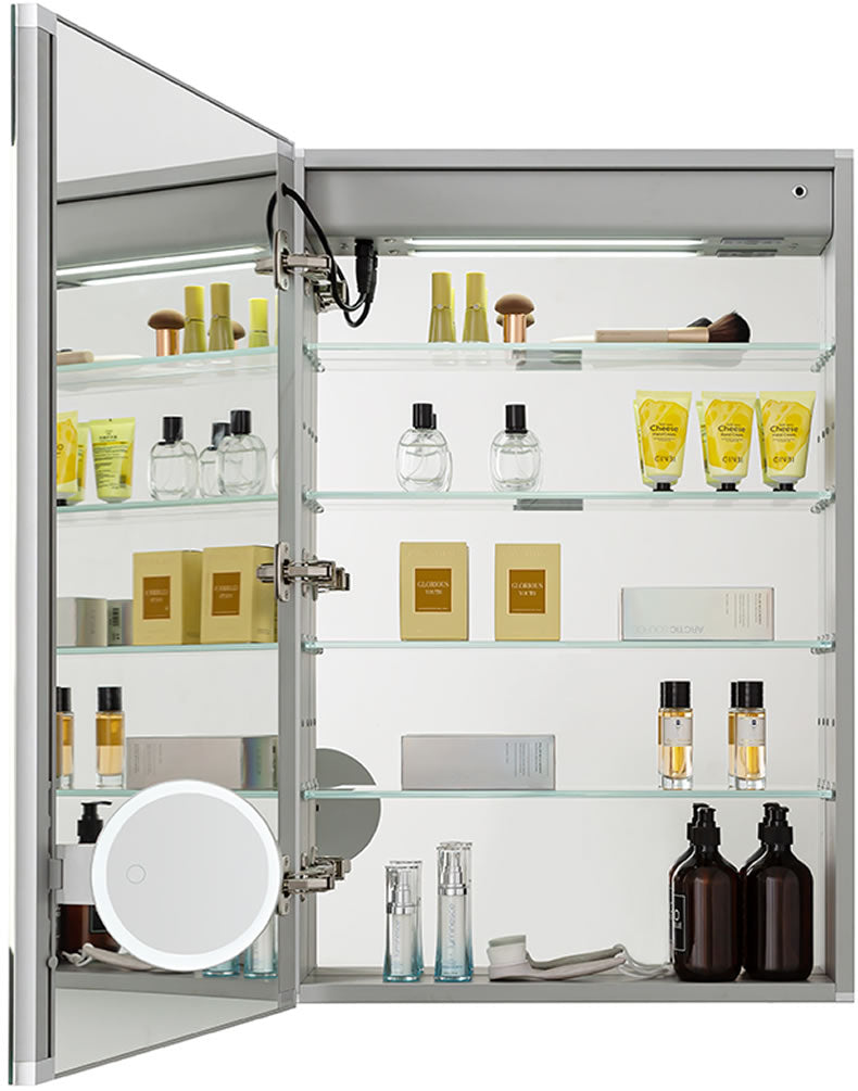Royale PLUS 24” LED Medicine Cabinet with Magnifying Mirror - Aquadom - Perfect Makeup Mirrors