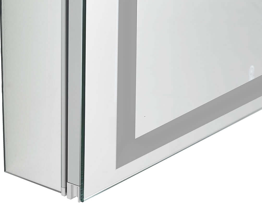Look carefully at the bottom edge of the door.  The recess there is a finger-grab to use for opening and closing the door - with no fingerprints on the glass.