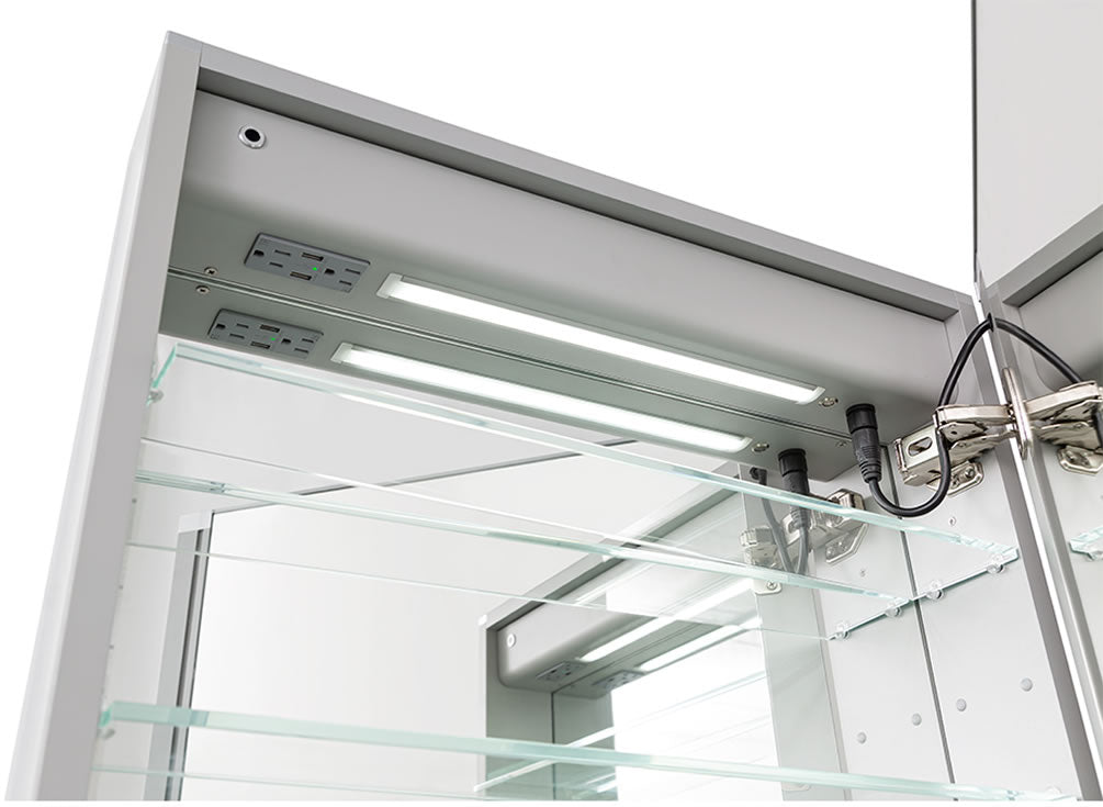 Royale PLUS 2-Door LED Medicine Cabinet 40” or 48” x 30” or 36” High, + Magnifying Mirror - Aquadom - Perfect Makeup Mirrors