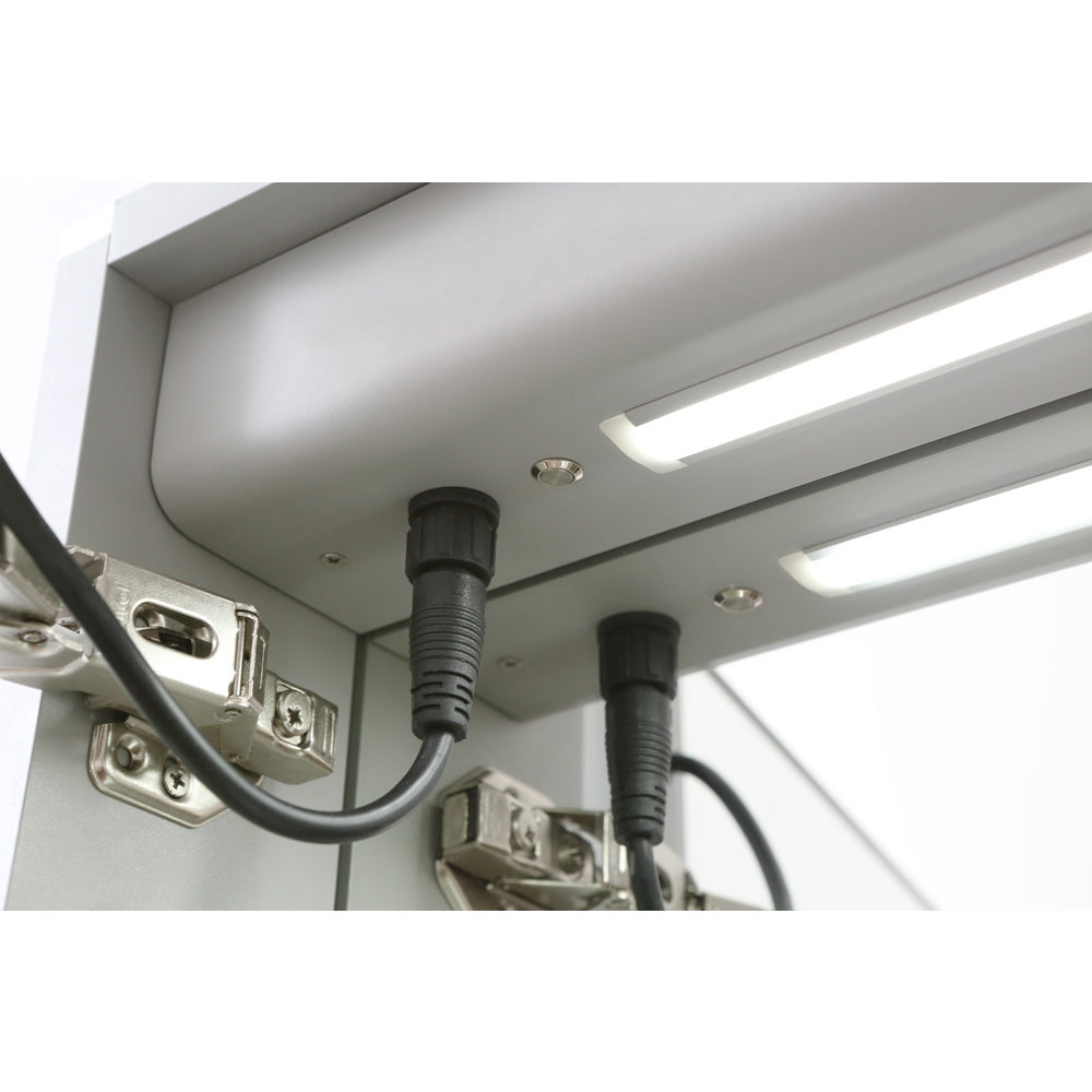 Aquadom EDGE Royale 3-Door LED Medicine Cabinet with 3x Makeup Mirror - 48" or 60" Wide, 32" High