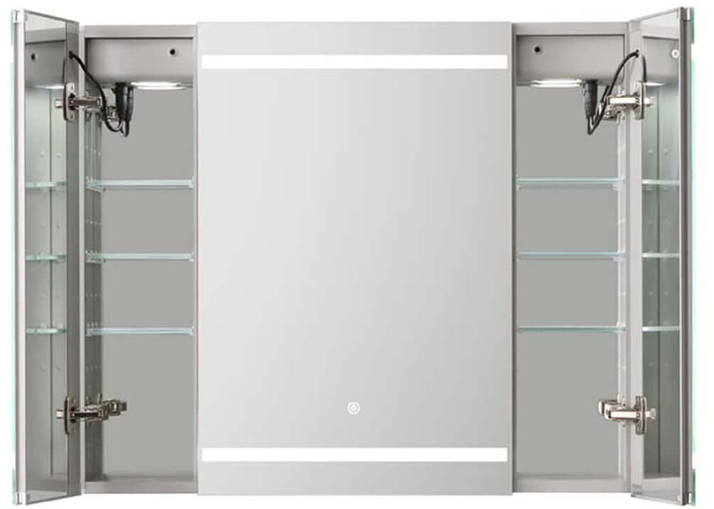 Royale PLUS 3-Door LED 30" High Medicine Cabinets 36", 40", or 48" with 3x Makeup Mirror - Aquadom