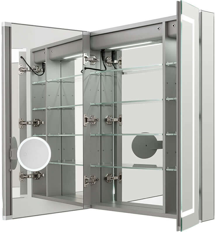 Royale PLUS 3-Door LED Cabinet 36" H, 36", 40", or 48" W with 3x Makeup Mirror - Aquadom