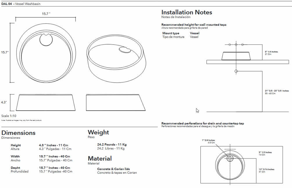 FLADD 04 Oval Concrete Sink – 15 Colors - Konkretus