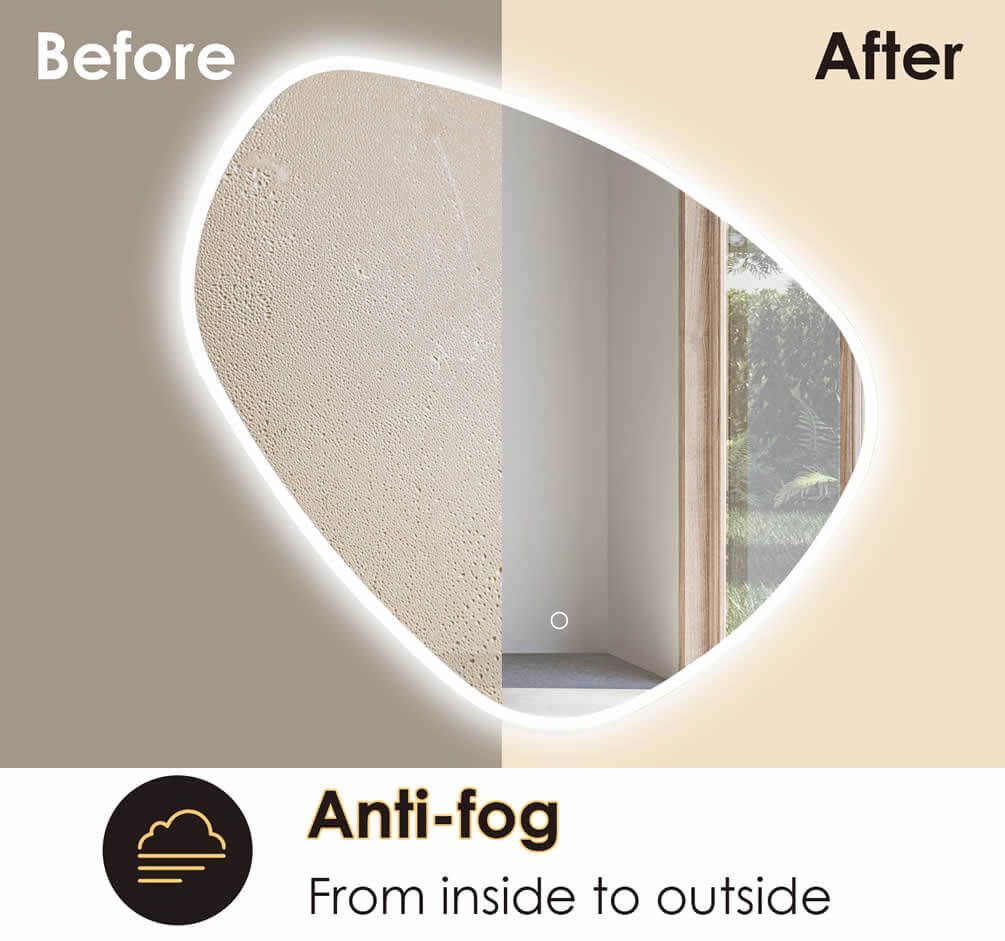 Altair Rasso Frameless Anti-Fog Dimmable LED Vanity Mirror, 3 Sizes