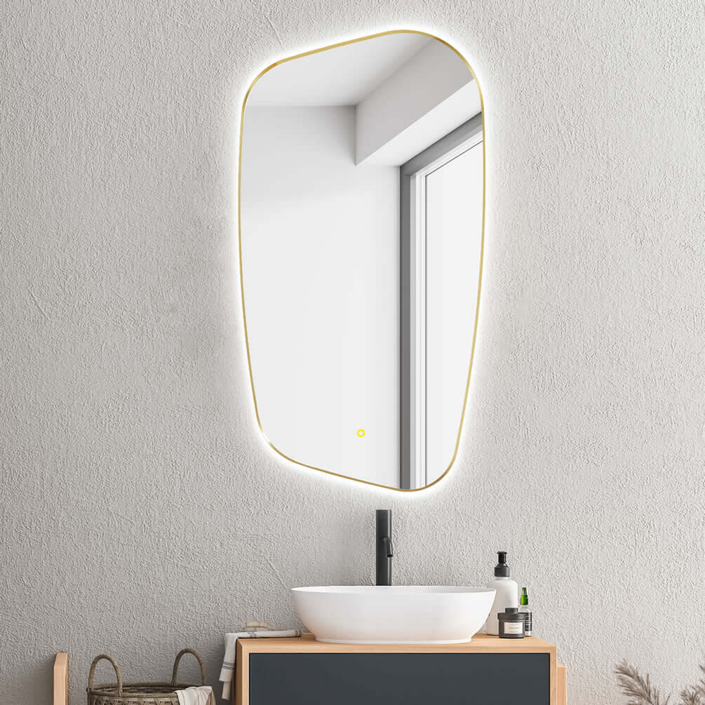 Altair Florian Anti-Fog Dimmable Bathroom LED Vanity Mirror, Matte Black or Brushed Gold