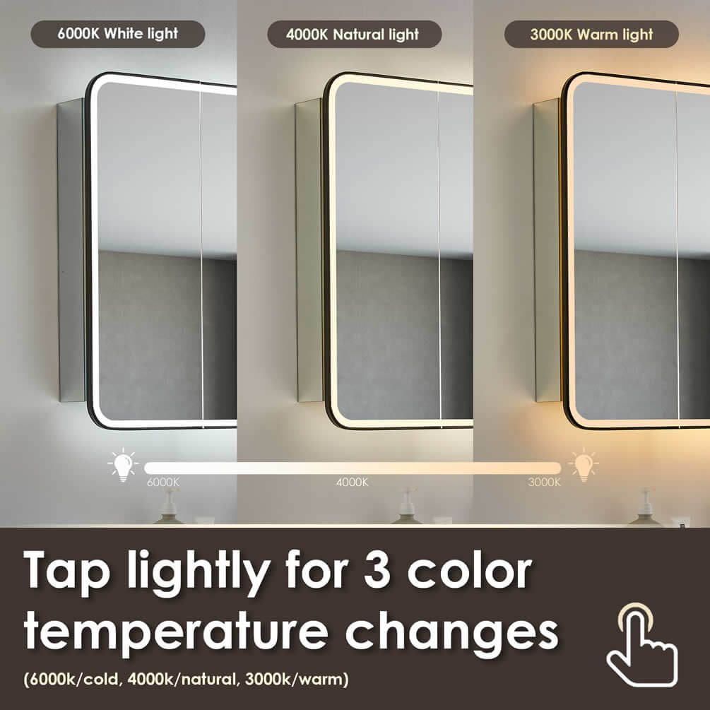 Altair Ostaria Mirrored LED Surface-Mount or Recessed Medicine Cabinet