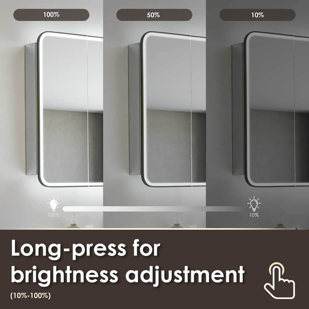 Altair Ostaria Mirrored LED Surface-Mount or Recessed Medicine Cabinet