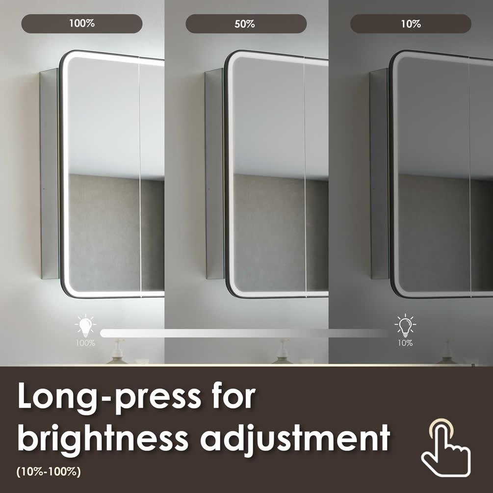 Ostaria 2-Door Mirrored LED Medicine Cabinet, Recess or Surface Mount - Altair Design - Perfect Makeup Mirrors