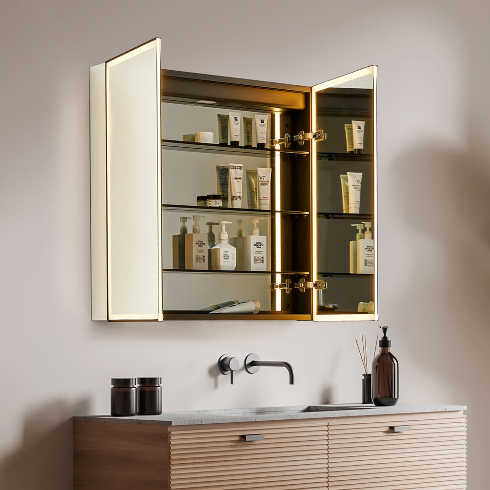 Altair Fenice 2-Door 36" Mirrored LED Surface-Mount or Recessed Medicine Cabinet