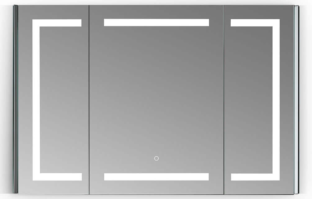 Altair Bojano 3-Door 48" Frameless Mirrored LED Surface-Mount or Recessed Medicine Cabinet