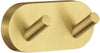 Smedbo Home Collection Solid Brass Double Towel Hook, Brushed Brass