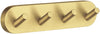 Smedbo Home Collection Solid Brass Quadruple Towel Hook, Brushed Brass