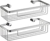 Smedo Sideline Brass Wire Shower Baskets. Top: Brushed Chrome, Bottom: Polished Chrome.From the Sideline Collection.lated
