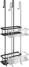 Solid Brass hanging shower caddy - in Matte Black or Polished Chrome.Sideline Collection from Smedbo.