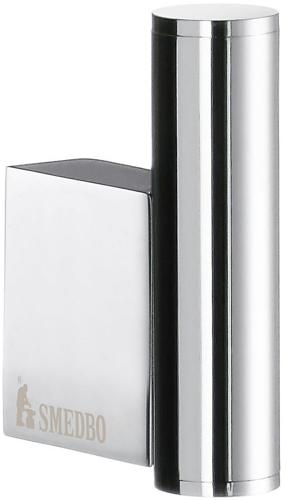 AIR Collection Solid Brass Towel Hook, Polished Chrome - SMEDBO - Perfect Makeup Mirrors