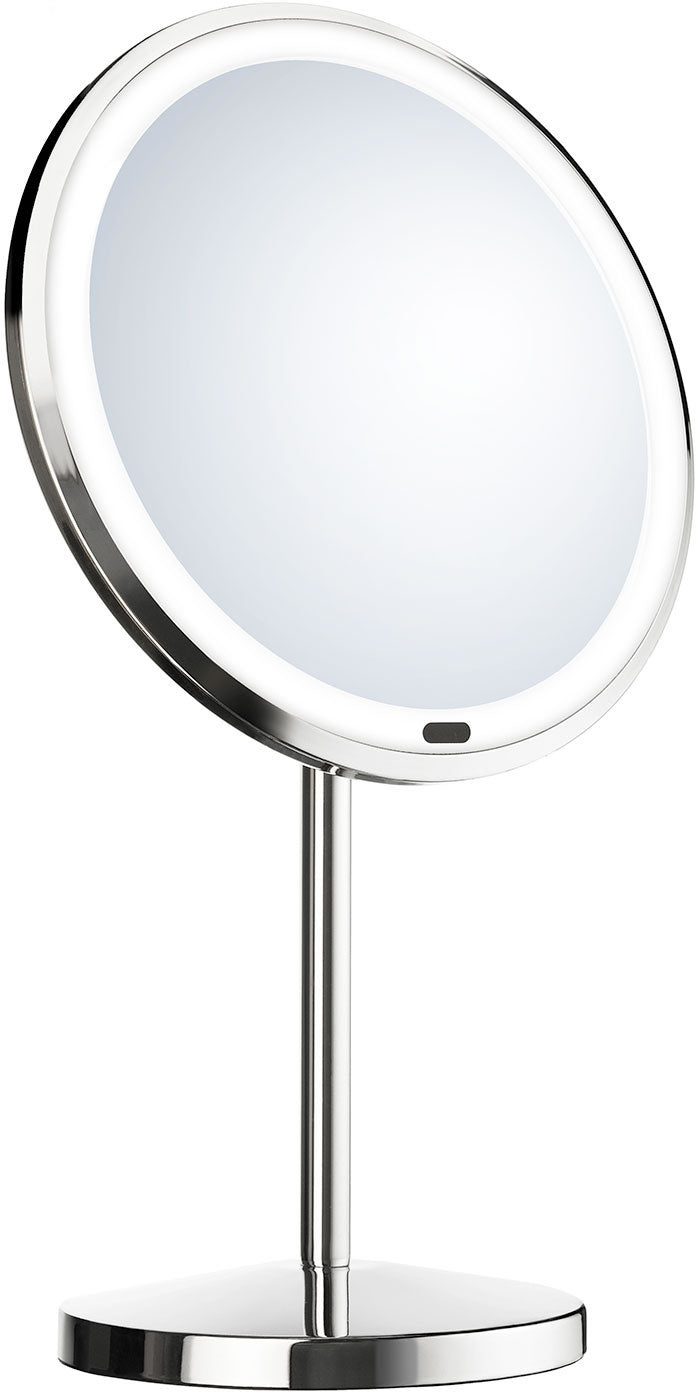 7x/1x Freestanding Makeup Mirror, Chrome - Beslagsboden - Perfect Makeup Mirrors