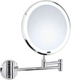 Beslagsboden Wall-Mount LED Makeup Mirror with Lights 7x, Polished Chrome