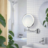 Beslagsboden Wall-Mount LED Makeup Mirror with Lights 7x, Polished Chrome